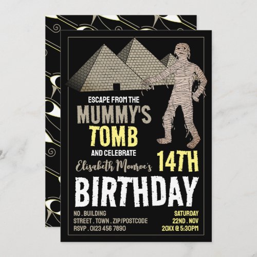 Mommys Tomb Theme Escape Room Birthday Party Invitation