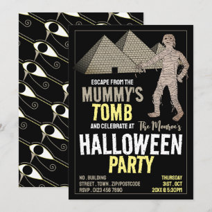 Mommy's Tomb Theme, Escape Room Halloween Party Invitation