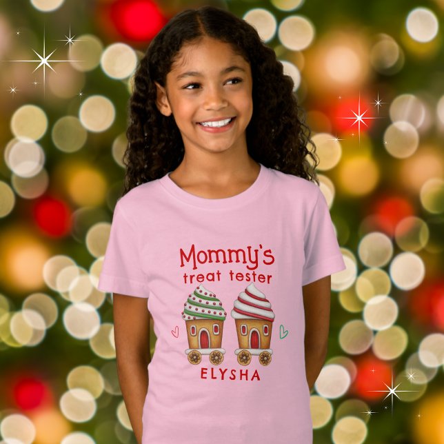 Mommy's Treat Tester Cute Christmas Cupcakes T-Shirt (Personalize and make it your own. Available in multiple apparel styles, colors and sizes. )