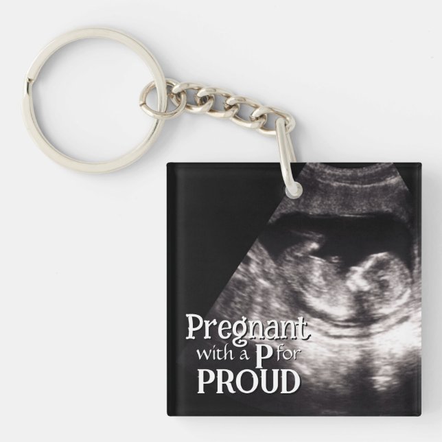 Mommy's Ultrasound proud mother typography Keychain (Front)