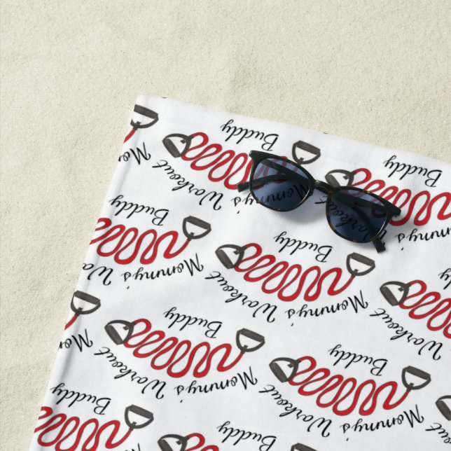 Mommy's Workout Buddy Exercise Resistance Bands Beach Towel (In Situ)