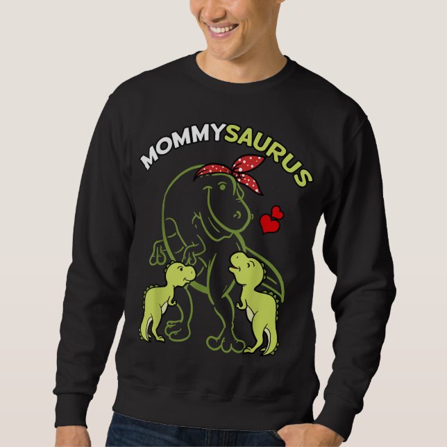 Mommysaurus Mommy 2 Kids Dinosaur Mom Mother's Day Sweatshirt (Front)