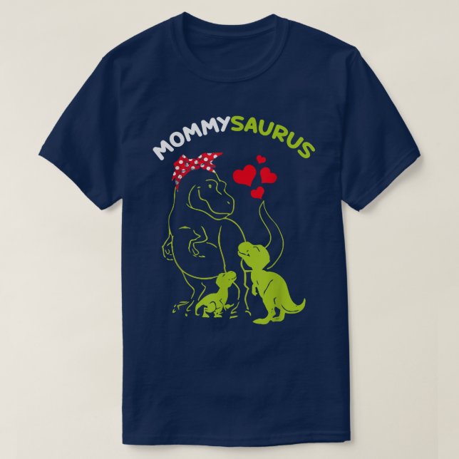 Mommysaurus Mommy 2 Kids Dinosaur Mom Mother's Day T-Shirt (Design Front)