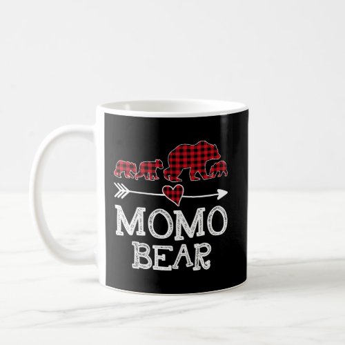 Momo Bear Christmas Pajama Red Plaid Buffalo Famil Coffee Mug