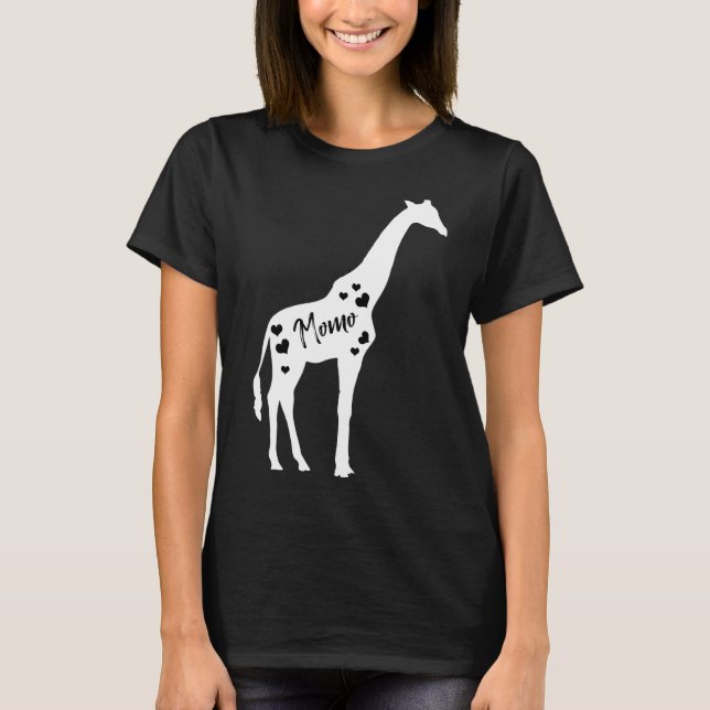 Momo Giraffe Mothers Day Safari Zoo Mommy T-Shirt (Front)