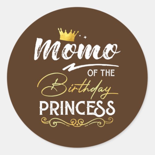 Momo Of The Birthday Princess Girl Party Family Classic Round Sticker