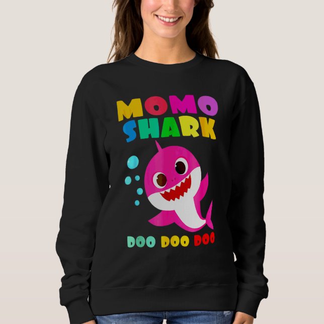 Momo Shark  Mommy Kids Family Mother's Day Sweatshirt (Front)