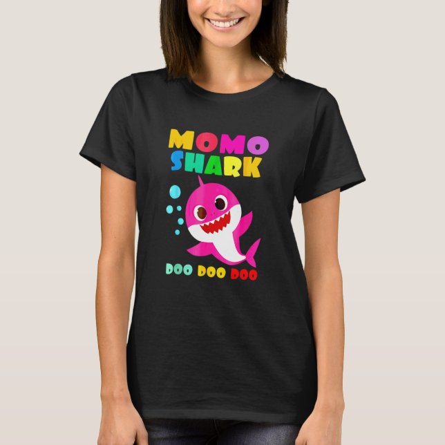 Momo Shark  Mommy Kids Family Mother's Day T-Shirt (Front)