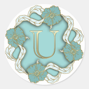 momogram initial U stickers