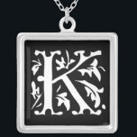 Momogram Silver Necklace<br><div class="desc">Keepsake Necklaces Choose either Silver Plated Gold Finish or Sterling Silver Unique Personalized Custom !st Christmas Gift Wedding Keepsake Wedding Party Necklaces - to change background color - click customize - click edit - choose last tool in drop down menu and choose from one of the colors shown or enter...</div>