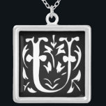 Momogram Silver Necklace<br><div class="desc">Keepsake Necklaces Choose either Silver Plated Gold Finish or Sterling Silver Unique Personalized Custom !st Christmas Gift Wedding Keepsake Wedding Party Necklaces - to change background color - click customize - click edit - choose last tool in drop down menu and choose from one of the colors shown or enter...</div>