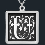 Momogram Silver Necklace<br><div class="desc">Keepsake Necklaces Choose either Silver Plated Gold Finish or Sterling Silver Unique Personalized Custom !st Christmas Gift Wedding Keepsake Wedding Party Necklaces - to change background color - click customize - click edit - choose last tool in drop down menu and choose from one of the colors shown or enter...</div>
