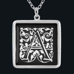 Momogram Silver Necklace<br><div class="desc">Keepsake Necklaces Choose either Silver Plated Gold Finish or Sterling Silver Unique Personalized Custom !st Christmas Gift Wedding Keepsake Wedding Party Necklaces - to change background color - click customize - click edit - choose last tool in drop down menu and choose from one of the colors shown or enter...</div>