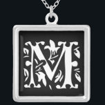 Momogram Silver Necklace<br><div class="desc">Keepsake Necklaces Choose either Silver Plated Gold Finish or Sterling Silver Unique Personalized Custom !st Christmas Gift Wedding Keepsake Wedding Party Necklaces - to change background color - click customize - click edit - choose last tool in drop down menu and choose from one of the colors shown or enter...</div>
