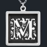 Momogram Silver Necklace<br><div class="desc">Keepsake Necklaces Choose either Silver Plated Gold Finish or Sterling Silver Unique Personalized Custom !st Christmas Gift Wedding Keepsake Wedding Party Necklaces - to change background color - click customize - click edit - choose last tool in drop down menu and choose from one of the colors shown or enter...</div>