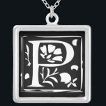 Momogram Silver Necklace<br><div class="desc">Keepsake Necklaces Choose either Silver Plated Gold Finish or Sterling Silver Unique Personalized Custom !st Christmas Gift Wedding Keepsake Wedding Party Necklaces - to change background color - click customize - click edit - choose last tool in drop down menu and choose from one of the colors shown or enter...</div>