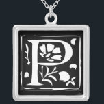 Momogram Silver Necklace<br><div class="desc">Keepsake Necklaces Choose either Silver Plated Gold Finish or Sterling Silver Unique Personalized Custom !st Christmas Gift Wedding Keepsake Wedding Party Necklaces - to change background color - click customize - click edit - choose last tool in drop down menu and choose from one of the colors shown or enter...</div>
