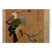 Momohatozu chinese art bird on branch (Front Horizontal)