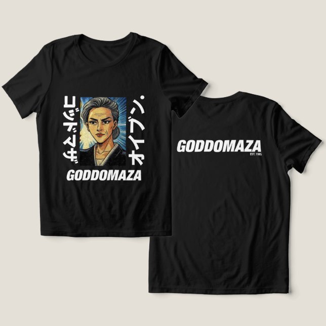 MOMOKO  COLOR BLACK FRONT VIEW (BLACK) Tri-Blend SHIRT (Design Front & Back)