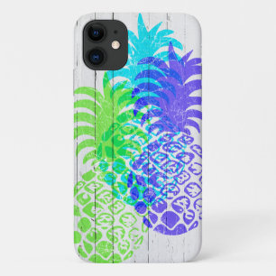 Momona Distressed Hawaiian Pineapple Faux Wood iPhone 11 Case