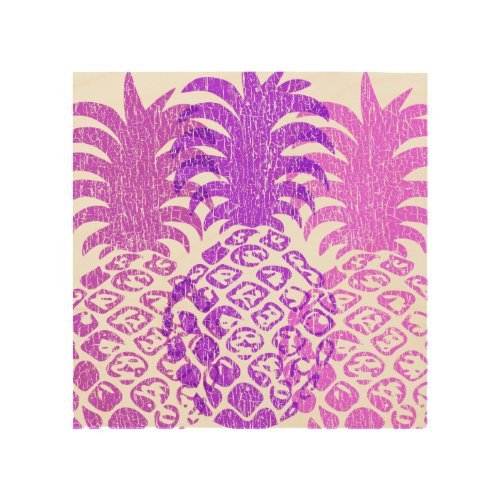 Momona Distressed Pineapple Hawaiian Tropical Wood Wall Art