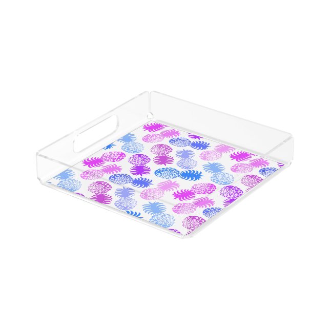 Momona Hawaiian Tropical Pineapple Acrylic Tray (Angled)