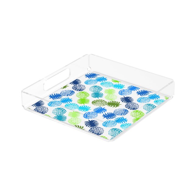 Momona Hawaiian Tropical Pineapple Acrylic Tray (Angled)