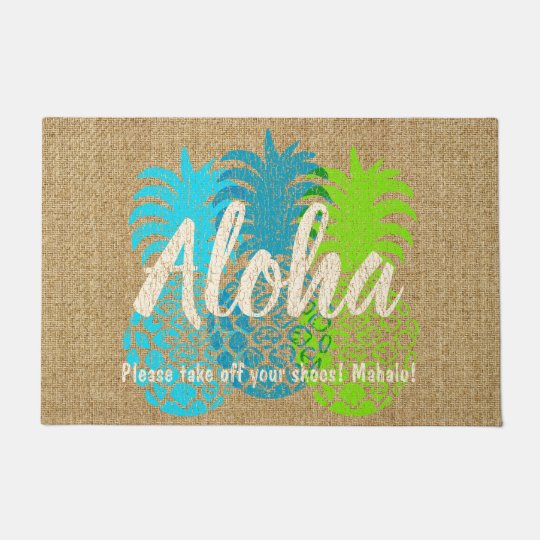 Momona Hawaiian Tropical Pineapple Aloha Doormat Zazzle Com