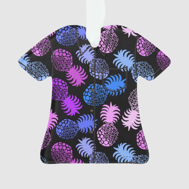 Momona Hawaiian Tropical Pineapple Aloha Shirt Ornament (Front)
