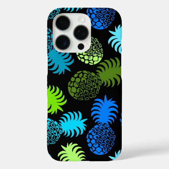 Momona Hawaiian Tropical Pineapple Blue Case-Mate iPhone Case (Back)