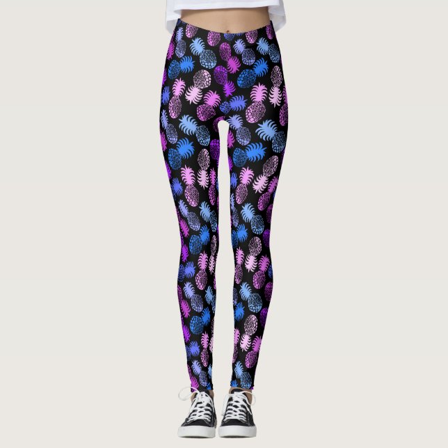 Momona Hawaiian Tropical Pineapple Leggings (Front)