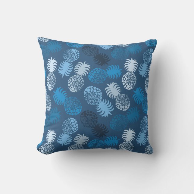Momona Hawaiian Tropical Pineapple Reversible Outdoor Pillow (Front)