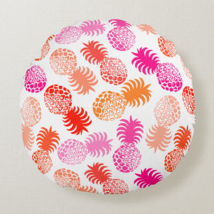 Momona Hawaiian Tropical Pineapple Reversible Round Pillow
