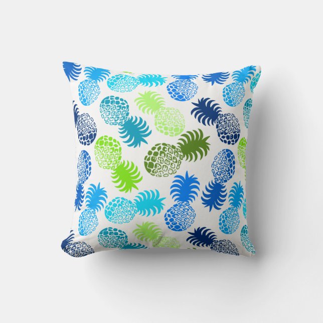 Momona Hawaiian Tropical Pineapple Reversible Throw Pillow (Front)