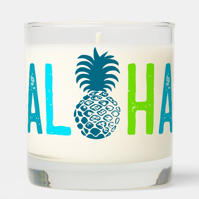 Momona Pineapple Aloha Hawaiian Tropical Cool Scented Candle (Front)