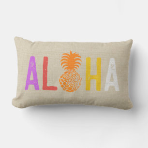 Momona Pineapple Aloha Hawaiian Tropical Warm Lumbar Pillow