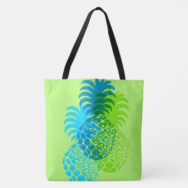 Momona Pineapple Hawaiian Reversible Beach Bag (Front)