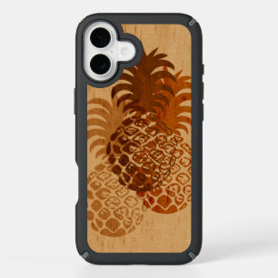 Momona Pineapple Hawaiian Tropical Faux Wood iPhone 16 Plus Case
