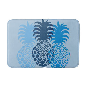 Momona Pineapple Hawaiian Tropical - Indigo Bath Mat