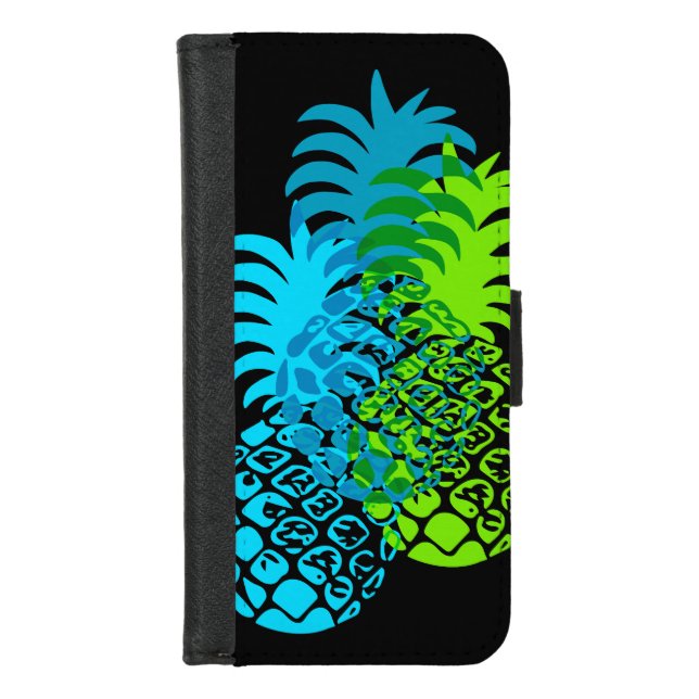 Momona Pineapple Hawaiian Tropical iPhone Wallet Case (Front)