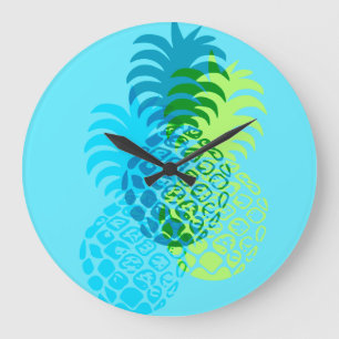 Momona Pineapple Hawaiian Tropical Large Clock