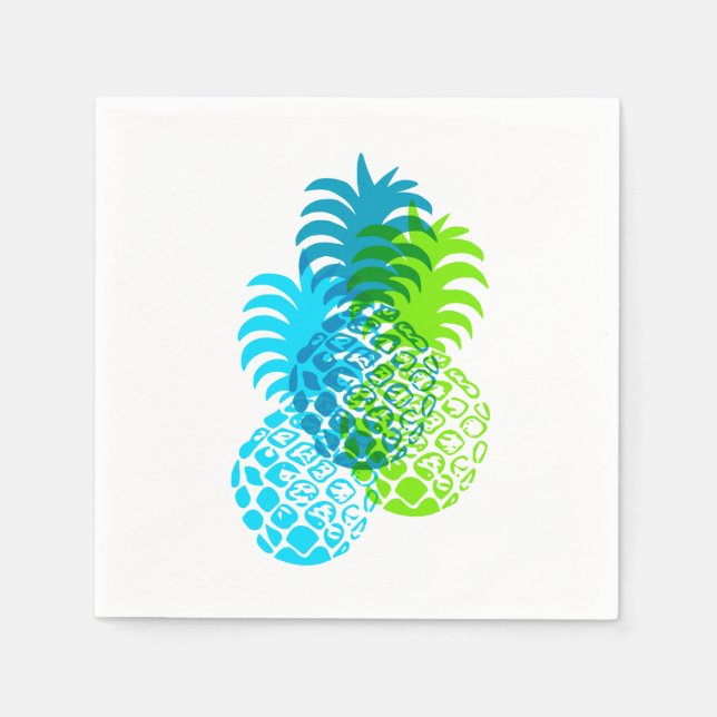 Momona Pineapple Hawaiian Tropical Paper Napkins (Front)