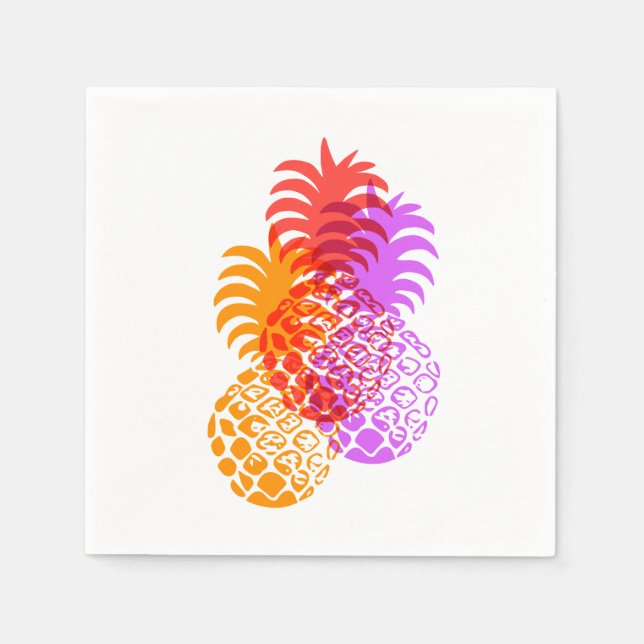 Momona Pineapple Hawaiian Tropical Paper Napkins (Front)