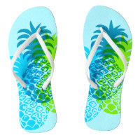 Momona Pineapple Hawaiian Tropical Reversible Flip Flops