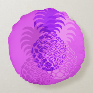 Momona Pineapple Hawaiian Tropical Reversible Round Pillow