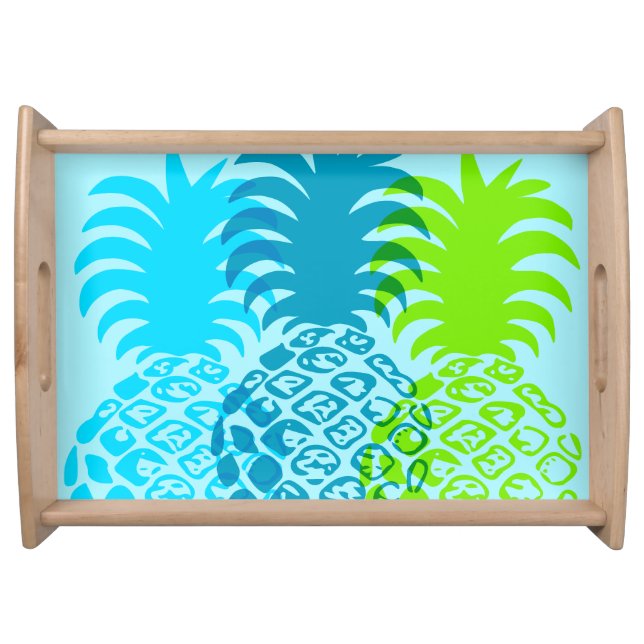 Momona Pineapple Hawaiian Tropical Serving Tray (Front)