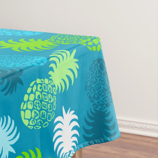 Momona Pineapple Hawaiian Tropical Tablecloth (In Situ)