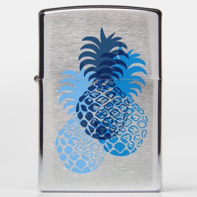 Momona Pineapple Hawaiian Tropical Zippo Lighter (Front)