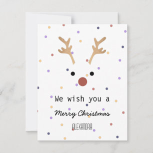 Momongram we wish you a merry Christmas deer dots Note Card