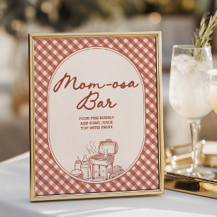 Momosa Bar Baby Q BBQ Couples Baby Shower Poster